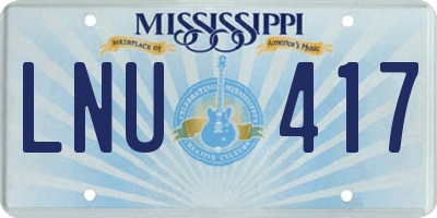 MS license plate LNU417