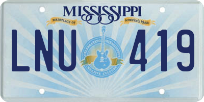 MS license plate LNU419