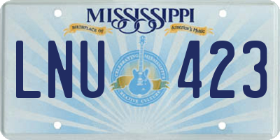 MS license plate LNU423
