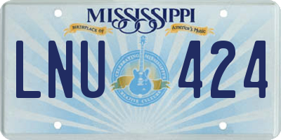 MS license plate LNU424