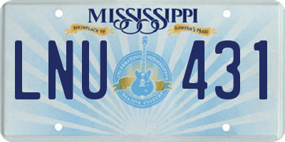 MS license plate LNU431