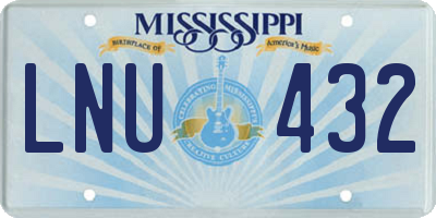 MS license plate LNU432