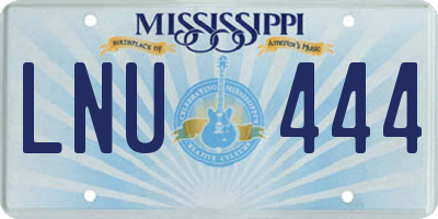 MS license plate LNU444