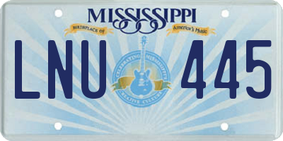 MS license plate LNU445