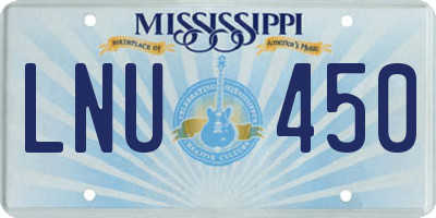 MS license plate LNU450