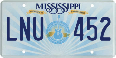 MS license plate LNU452