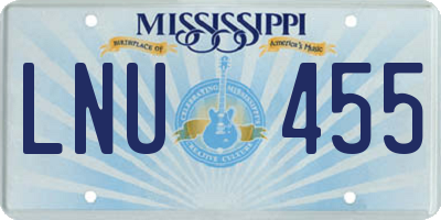MS license plate LNU455