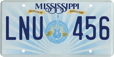 MS license plate LNU456