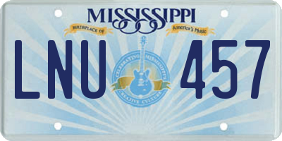 MS license plate LNU457