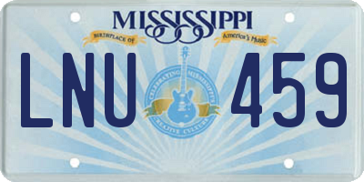 MS license plate LNU459
