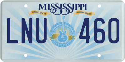 MS license plate LNU460