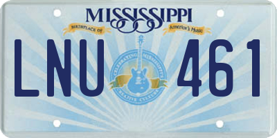 MS license plate LNU461