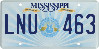 MS license plate LNU463