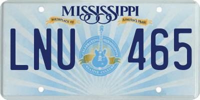 MS license plate LNU465