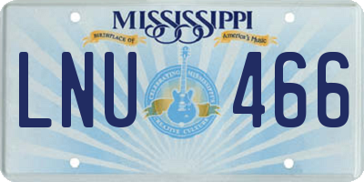 MS license plate LNU466