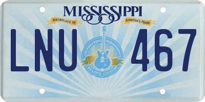 MS license plate LNU467