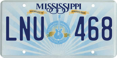 MS license plate LNU468