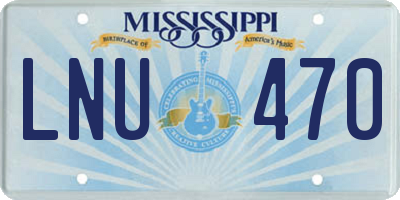 MS license plate LNU470