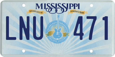 MS license plate LNU471