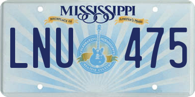 MS license plate LNU475