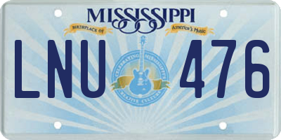 MS license plate LNU476