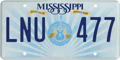 MS license plate LNU477