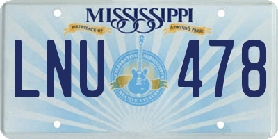 MS license plate LNU478