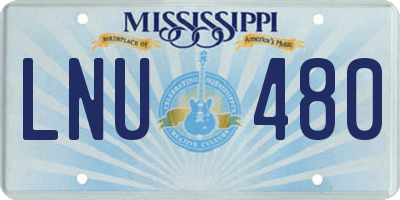 MS license plate LNU480