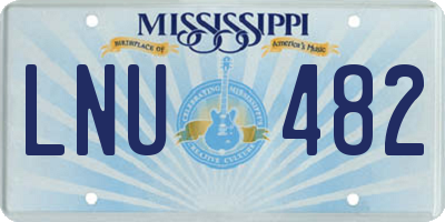 MS license plate LNU482