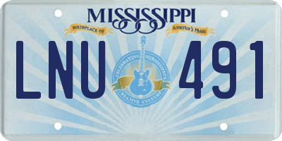 MS license plate LNU491