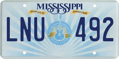 MS license plate LNU492