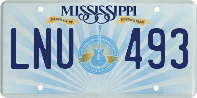 MS license plate LNU493