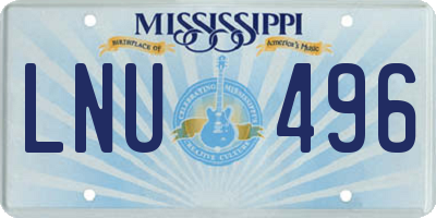 MS license plate LNU496