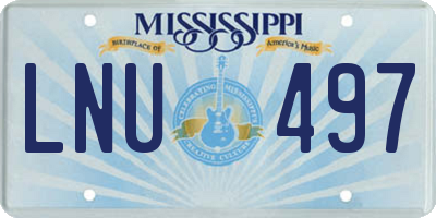 MS license plate LNU497
