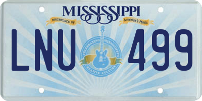MS license plate LNU499