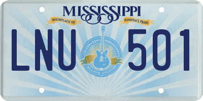 MS license plate LNU501