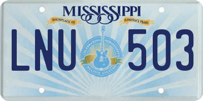 MS license plate LNU503