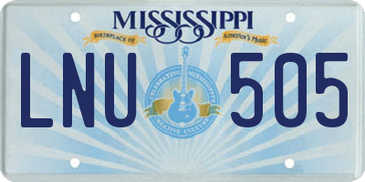 MS license plate LNU505