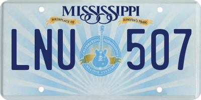 MS license plate LNU507