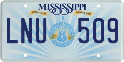 MS license plate LNU509