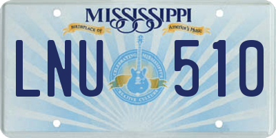 MS license plate LNU510