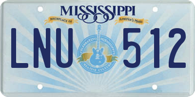 MS license plate LNU512