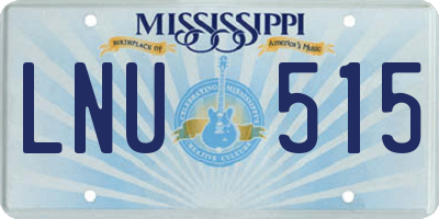 MS license plate LNU515