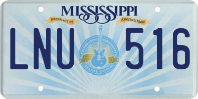 MS license plate LNU516
