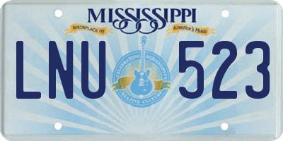 MS license plate LNU523