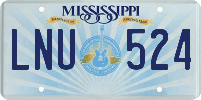 MS license plate LNU524