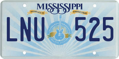 MS license plate LNU525