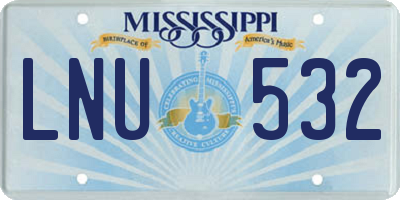 MS license plate LNU532