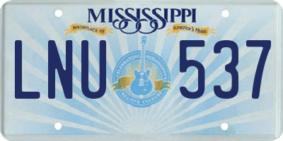 MS license plate LNU537