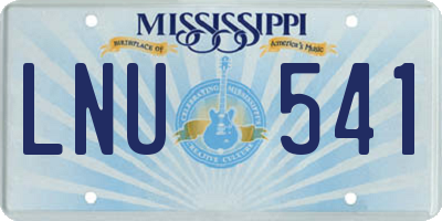 MS license plate LNU541